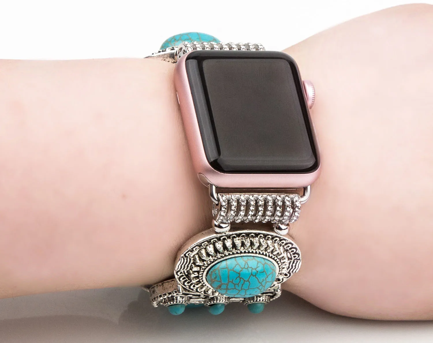 Ремешок для часов Beryl Apple Watch Series 3 2 1 браслет стрейчевый Бирюзовый iWatch 42 мм 38 с