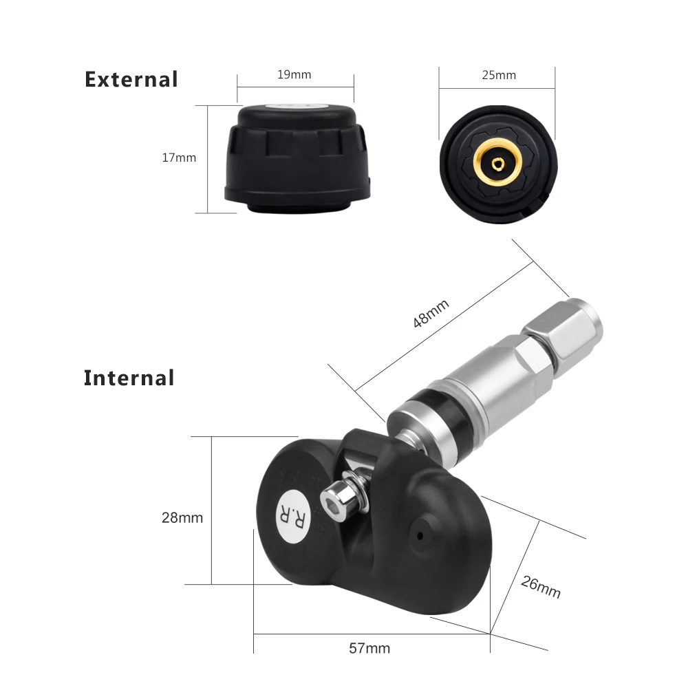 AOSHIKE Car TPMS External Or Internal Tire Pressure Monitoring System Cigarette Lighter Digital Liquid Display Tire Pressure AOSHIKE Car TPMS External Or Internal Tire Pressure Monitoring System Cigarette Lighter Digital Liquid Display Tire Pressure