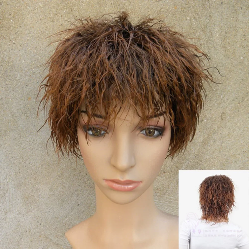 Details about Short brown Hair DIY with Hairspray Fluffy Wig Cosplay Costume Full Wigsdiy