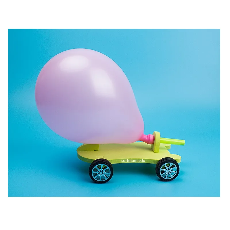 

DIY Balloon Racer Children Manual Balloon Car Mini Pneumatic Model Baby Educational Gifts Teaching Aids Kids Learning STEM Toys
