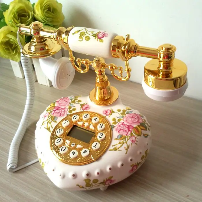 Personalized phone, rustic antique heart phone, retro fashion home