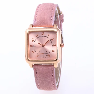 Montre femme, Лидирующий бренд, женские часы-браслет, наручные часы с кожаными кристаллами, женская одежда, женские кварцевые часы, Прямая поставка - Цвет: Розовый