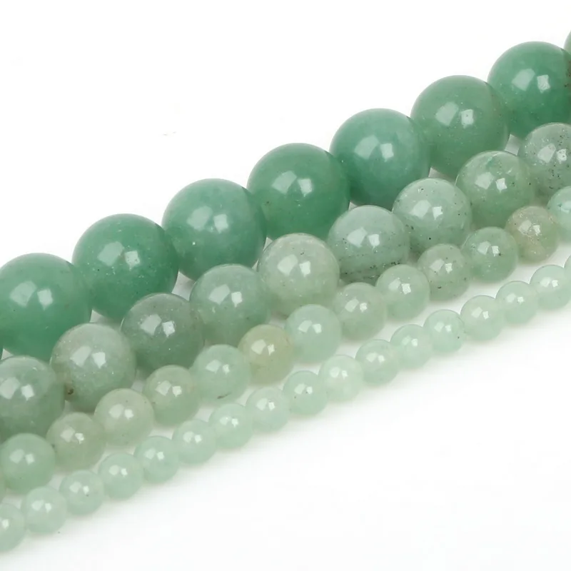 

New Promotion Fashion Natural Green Aventurine Round BALL stone beads 15" For DIY Jewelry making 4mm 6mm 8mm 10mm pick