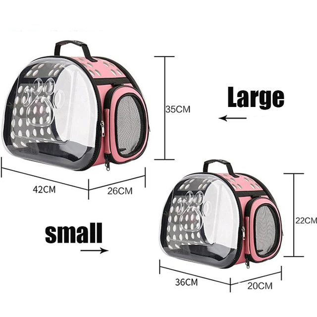 Portable Transparent Travel Pet Bag Outdoor Puppy Dog Cat Carrier Bags Foldable EVA Material Soft Zipper Opening Shoulder Packag 5