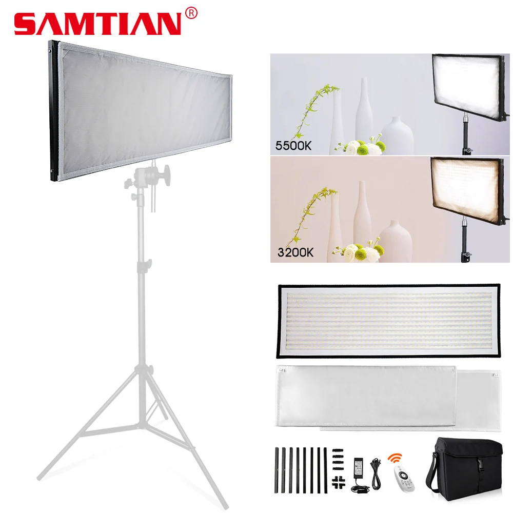  SAMTIAN FL-3090A Flexible LED Video Light Photo Studio Photography Light Dimmable 3200K-5500K For P - 32879317117