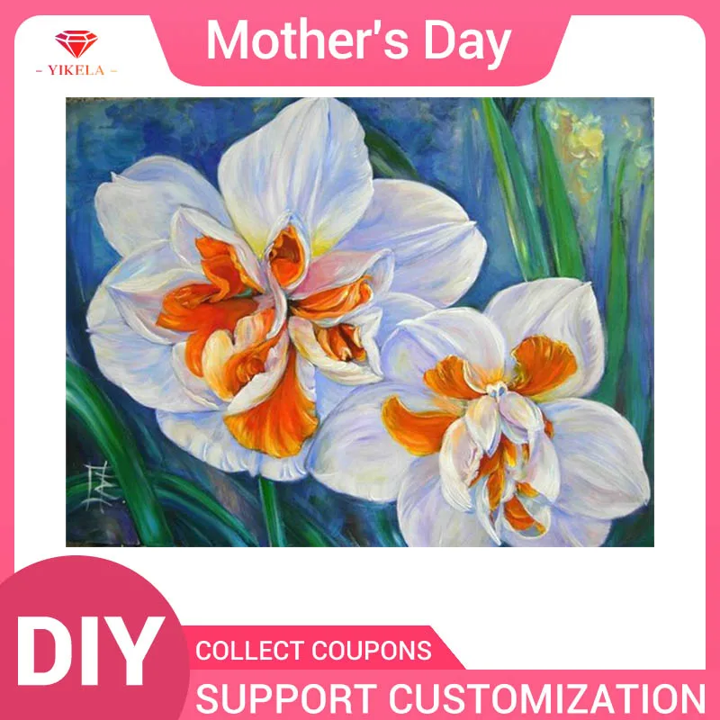

YIKELA DIY 5D Diamond Painting Flower Mosaic Accessory Full Square Stitch Embroidery Rhinestone Art Home Decoration Needlework