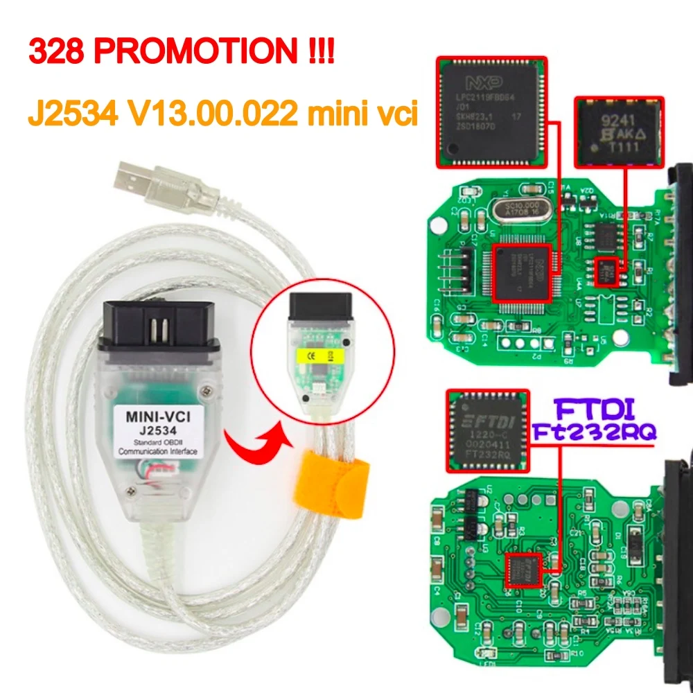 Лучшая продажа vci V13.00.022 для toyot a J2534 интерфейс Toyota tis techstream последняя версия OBDII mini