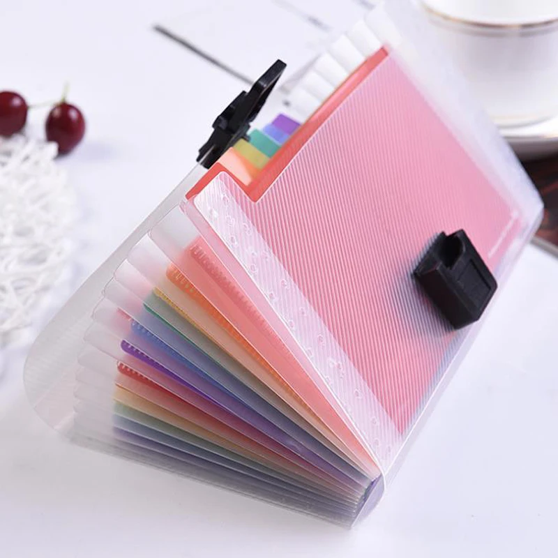 

1 Pcs Kawaii 13 Grids A6 Document Bags Rainbow Color Mini Bill Receipt File Bag Pouch Folder Organizer File Holder Stationery