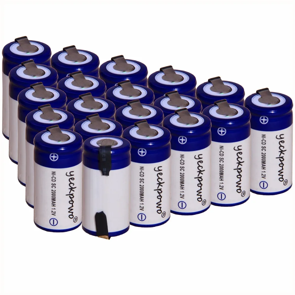 20 шт. SC 2000mah 1 2 v аккумулятор NICD аккумуляторы для makita bosch B &amp D Hitachi metabo dewalt