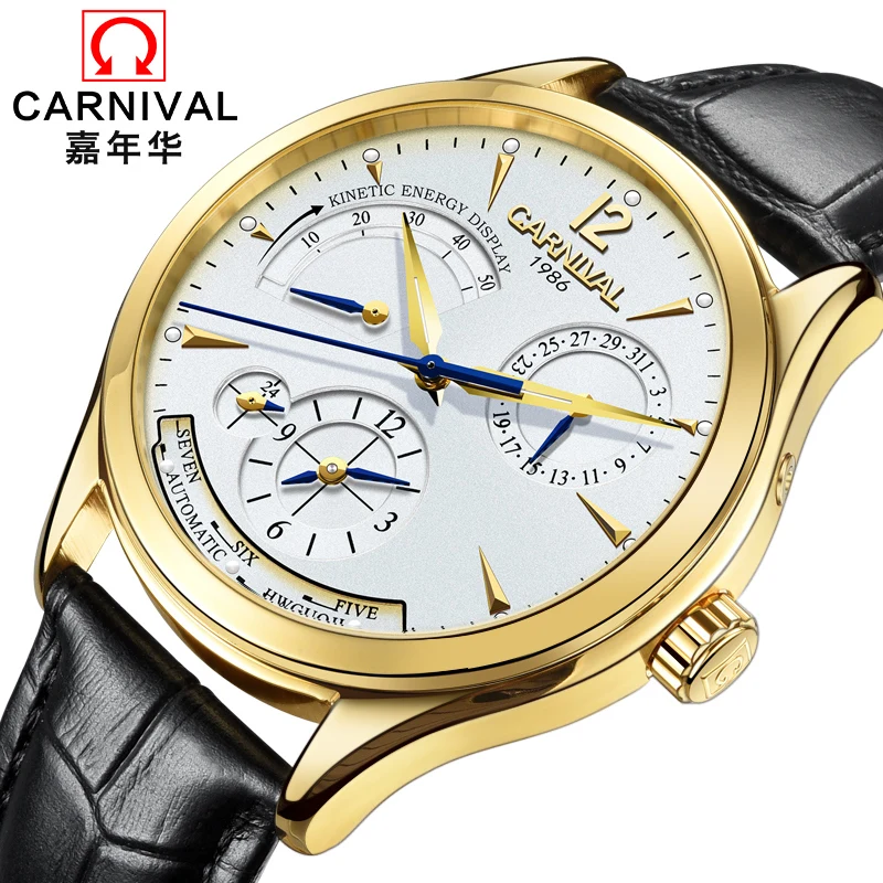 

orologio automatico orologi automatici carnival watch automatic men watch mechanical power reserve Multiple Time Zone watches