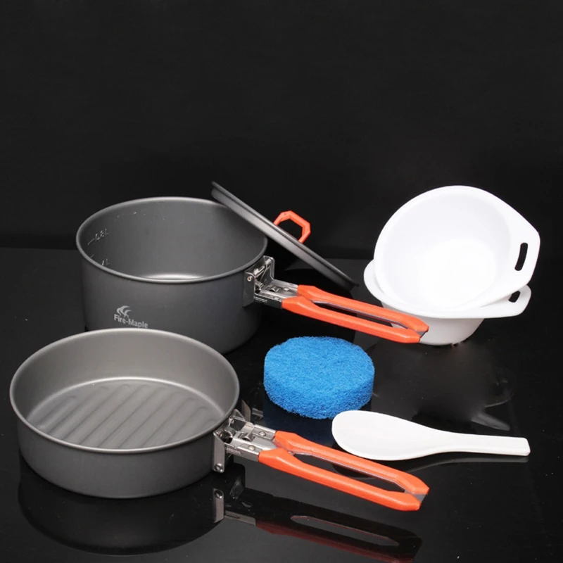 

Fire Maple 1-2 Person Camping Cooking Set Pannikin & Frying Pan Hiking Camp Cook Set Utensils For Tourism Feast 1 Free Shipping