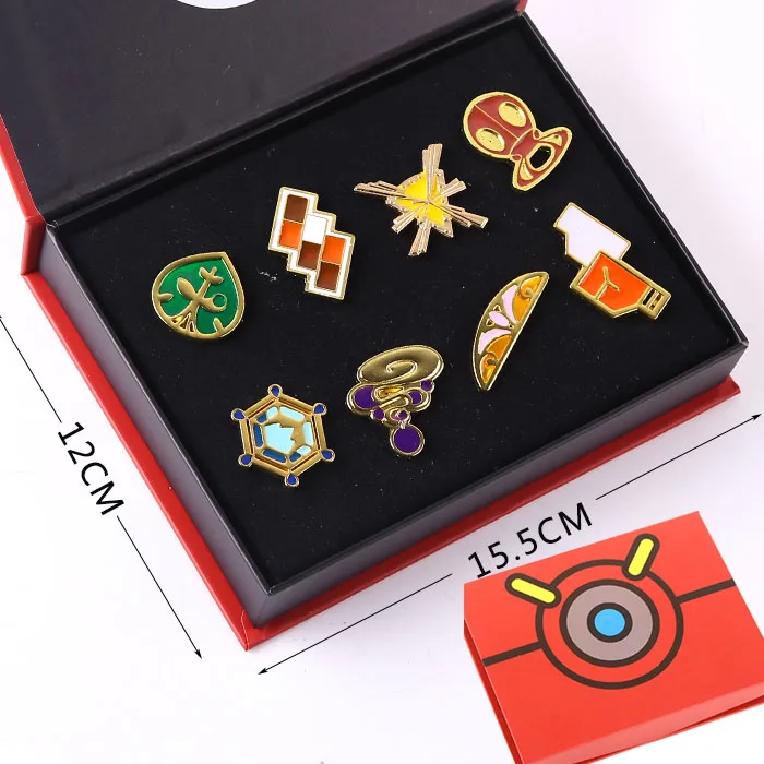 8pcs a Set Pokimon Anime Brooches Pins Gift for Women Girls Jewelry