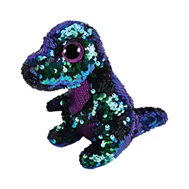 sermoido TY 6'' Beanie Boos ANIMALS Big Eyes White Unicorn with Rainbow Hair Plush Animal Toys DBP54