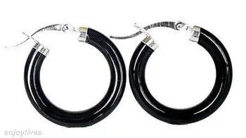 

mujer wholesale good Hot sale >>>>New Fashion Black stone Onyx 925 Sterling Snap Closure for women jewelry Fine moda