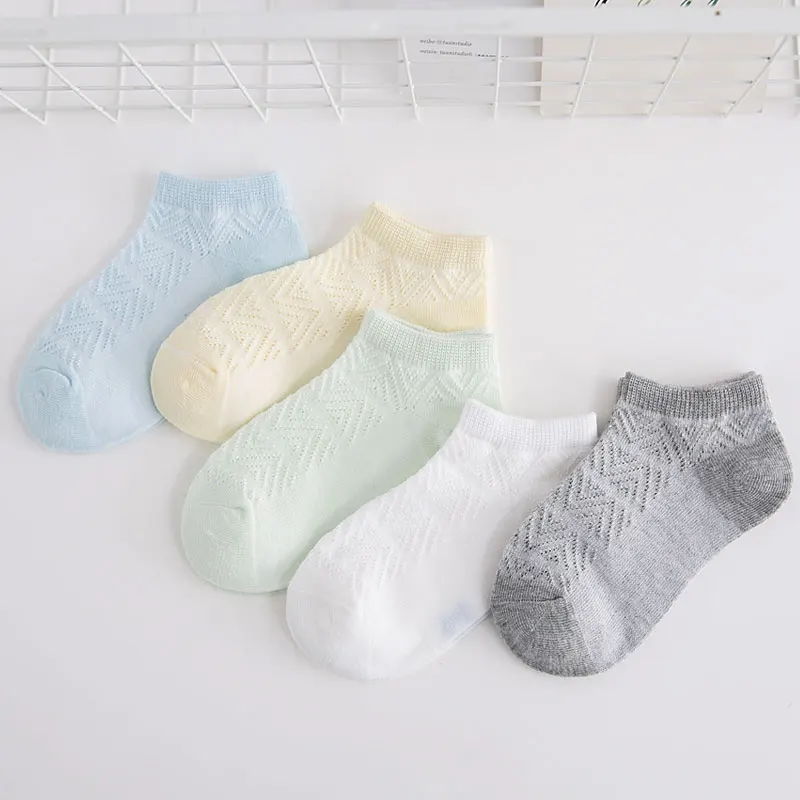 5 пар носков, новые модные весенне-летние мягкие хлопковые носки с дышащей сеткой для маленьких мальчиков и девочек - Цвет: Line