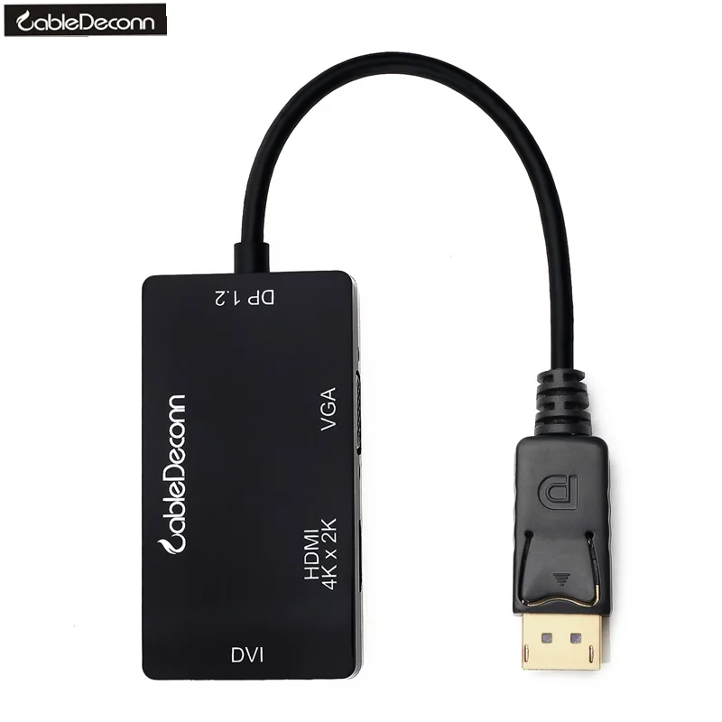 Новый кабель большой Displayport DP папа к HDMI 1080P 4K DVI VGA Женский 3в1 многопортовый адаптер