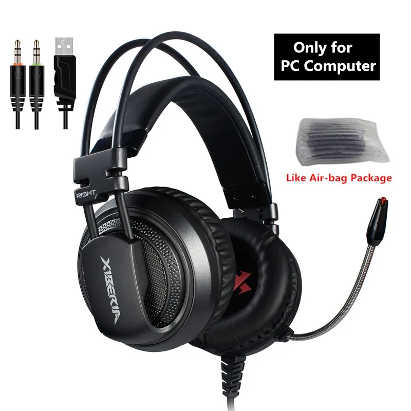 XIBERIA V10 PC Gamer бас гарнитура игровая для PS4 новые xbox one Игровые наушники с микрофонами светодиодный светильник компьютерная игровая гарнитура - Цвет: USB with 3.5mm