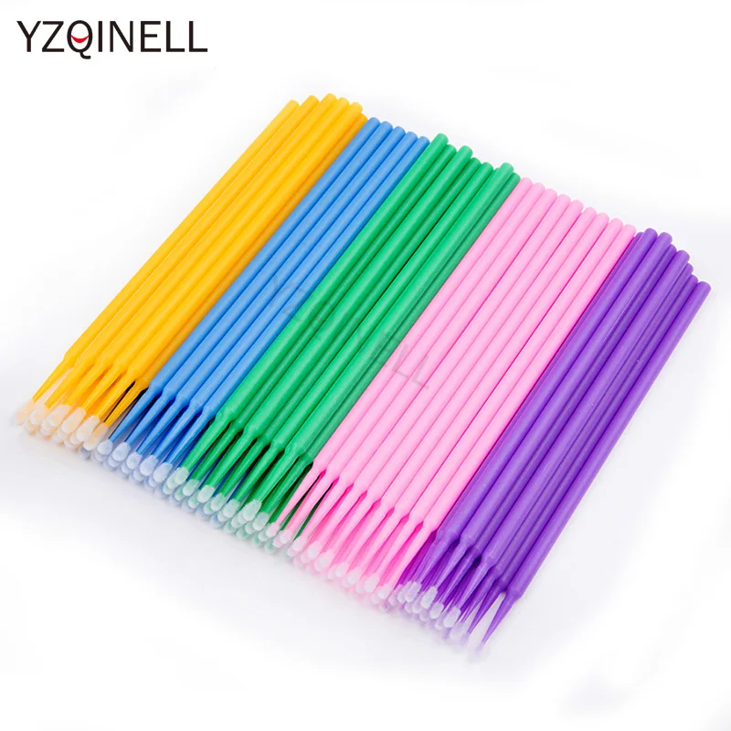 

100pcs/Pack Micro Disposable Applicator Mini Swab Makeup Tools False Eyelash Removing Tools Lash Brushes for Eyelash Extension