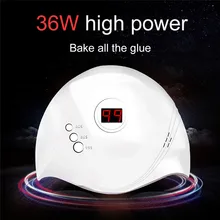 36 Вт УФ-лампа, светодиодный светильник для ногтей, Сушилка для ногтей для всех гелей, лак для ногтей, светильник для солнечных лучей, сушилка с инфракрасным датчиком, таймер, умный ЖК-дисплей, маникюр