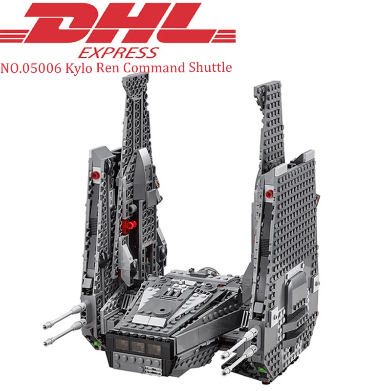 DHL Лепин 05006 1053 шт. Star Wars Kylo Ren Command Shuttle модель здания комплект блоки кирпичи комплект развивающие игрушки Совместимость 75104