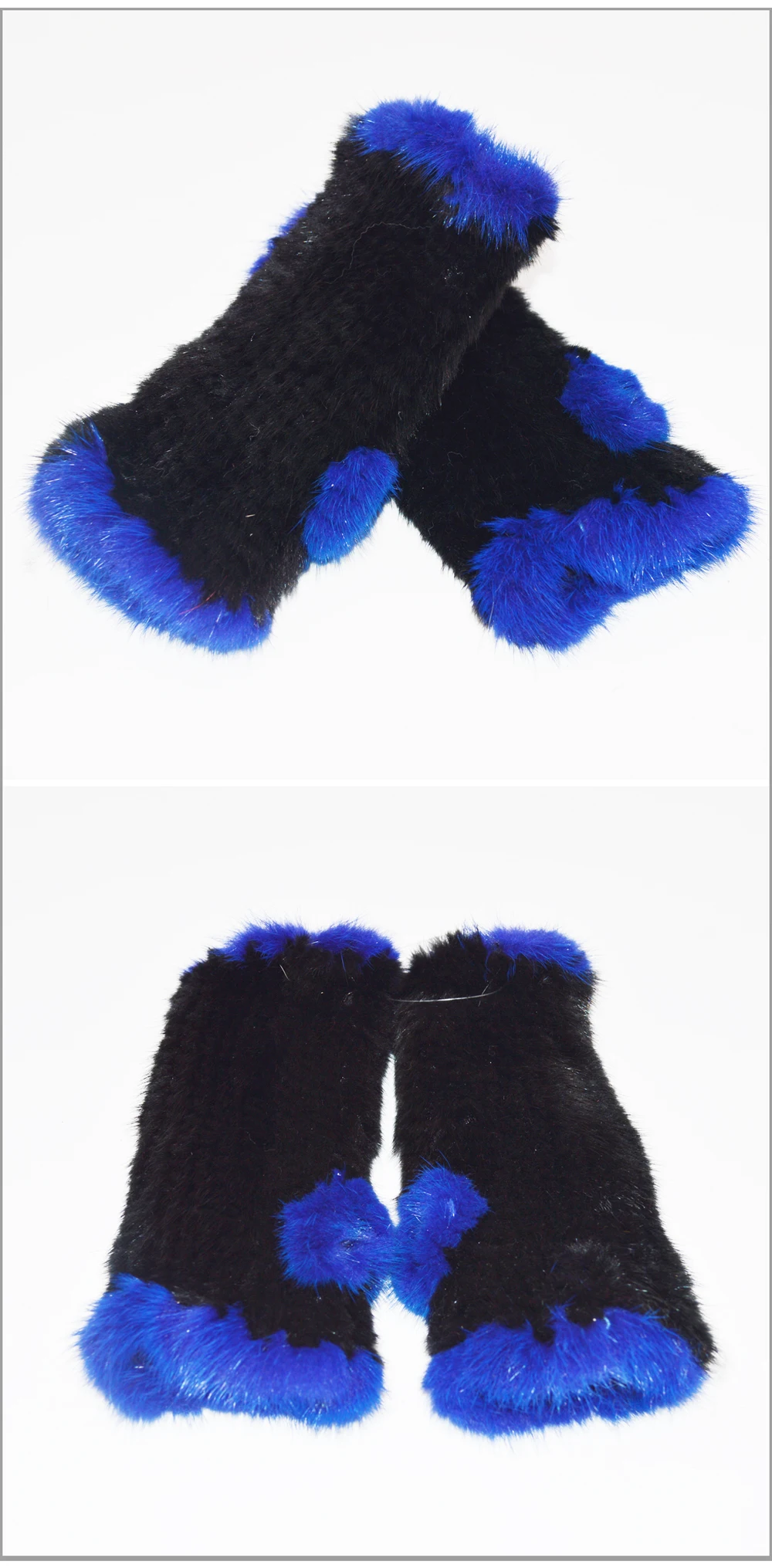 Зимние перчатки норки для Для женщин высокие реальные меховые перчатки Новые женские 20 см модные перчатки трикотажные из натуральной
