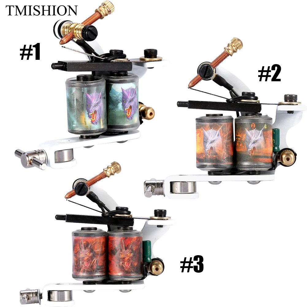 

TMISHION Professional Tattoo Gun Machine Reel Film 8 Wrap Coils Zinc Alloy Frame For Liner Shader Tattoo Makeup Supply Equipment