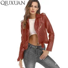 QIUXUAN, Женская куртка из искусственной кожи, короткая, уличная, пальто, модное, весна, осень, Женское пальто, локомотив, куртки, женские топы