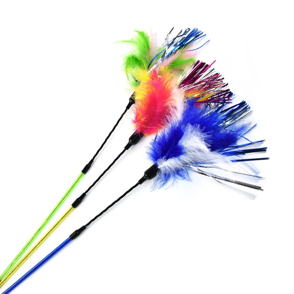 

Big Promotion Pheasant Feather Cat Teaser Cat Charmer Wand with Feather and Bell Funny Cat and Other Small Pets Play Supplies