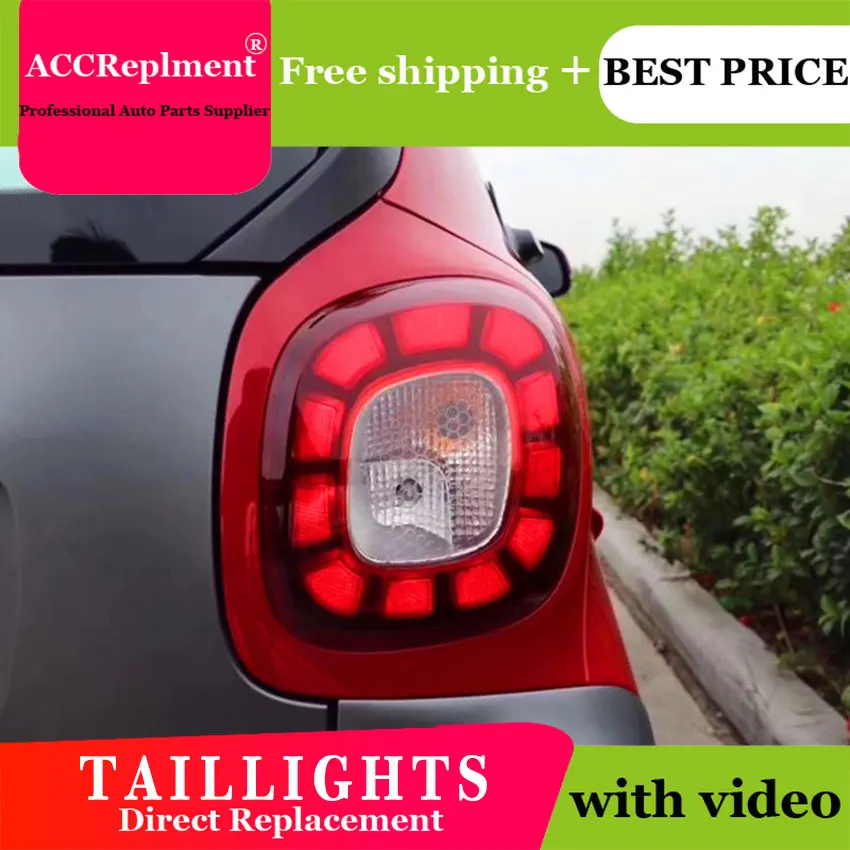 

4PCS Car Styling for Mercedes-Benz Smart Taillights 2016-2019 for Smart LED Tail Lamp+Turn Signal+Brake+Reverse LED light