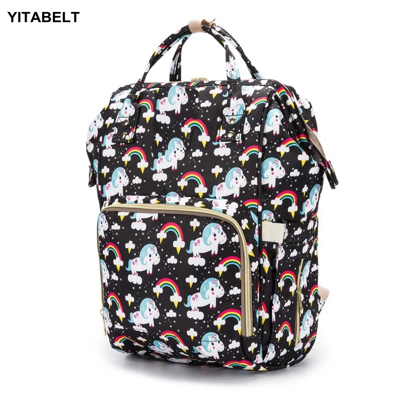 

Fashion Printing Travel Backpack Multi-function Large Capacity USB Heating Insulation Mother Bag