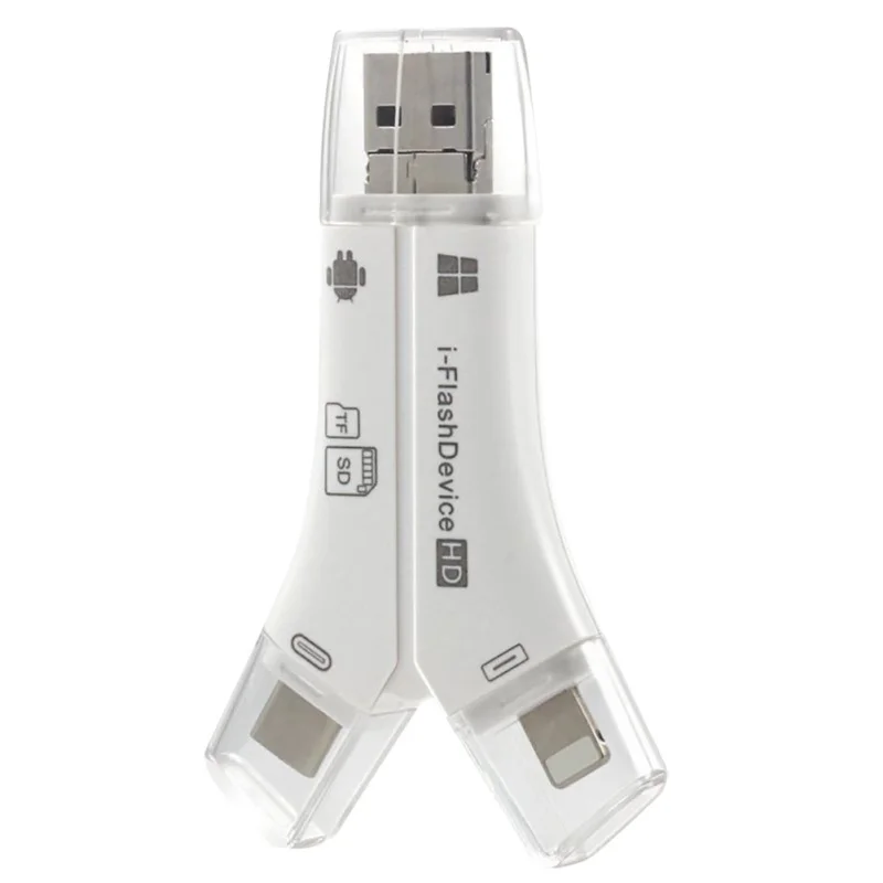 

4in1 Flash Device USB Micro SD TF Lightning Card Reader for iOS Android PC Easily read SD and Micro SD (TF) flash memory type