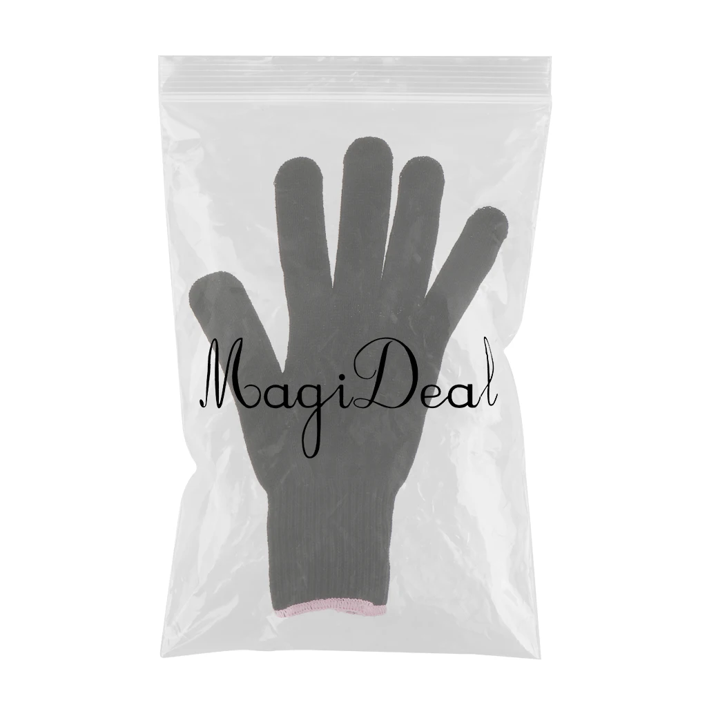 Professional Heat Resistant Glove for Hair Styling Heat Blocking Curling Flat Iron Wand Cotton Black FOR BOTH RIGHT LEFT HAND