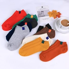 Женские носки в стиле ретро; Новинка; сезон осень-зима; теплые вязаные носки для девочек; эластичные носки в полоску; Meias Feminino; цвет синий, красный; QMH