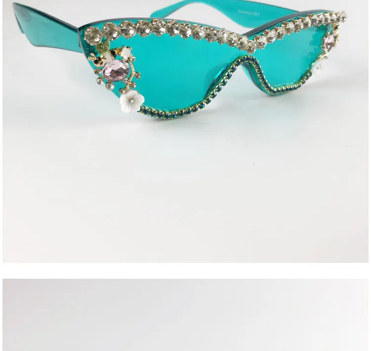 Роскошный чехол со стразами женские солнцезащитные очки для женщин с цветочным принтом рамки солнцезащитные очки "кошачий глаз"