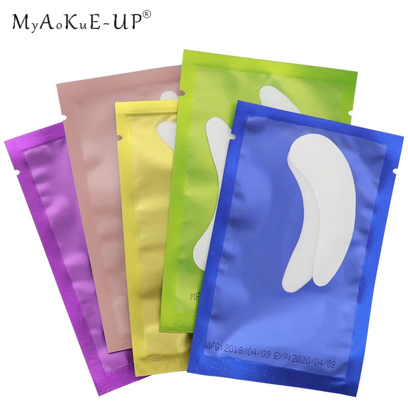 

50 pairs/lot Leaf Shape Eye Pads 6.2*1.8cm Eyelashes New Paper Patches Tips Sticker For Eyelash Extension Makeup Tools