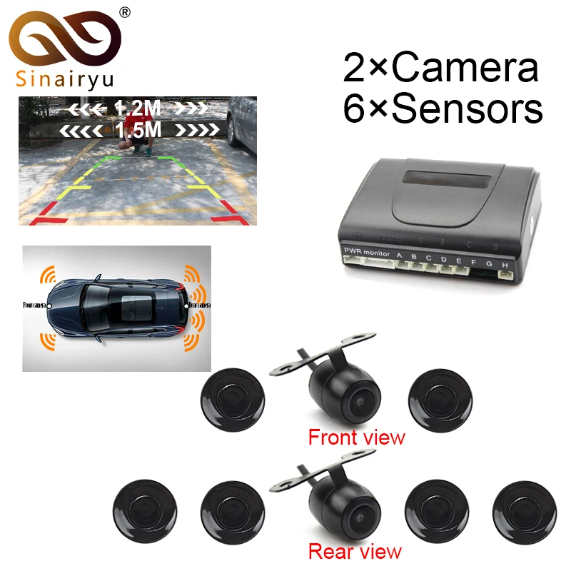 Car Video Parking Sensor System Show Front & Back Distance At The Same