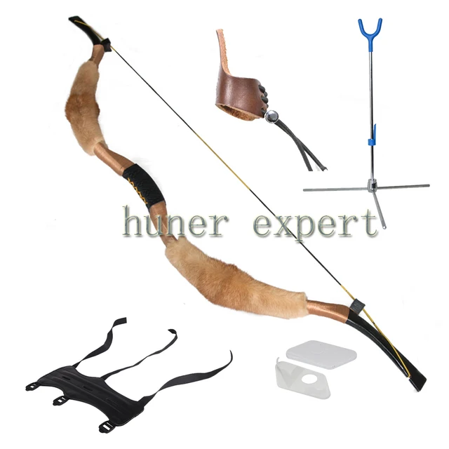 Cheap Free ship archery recurve hunting bow 40lbs LH or RH-1pc archery bow stand-1pc arm guard-1pc thumb protector-1 arrow rest