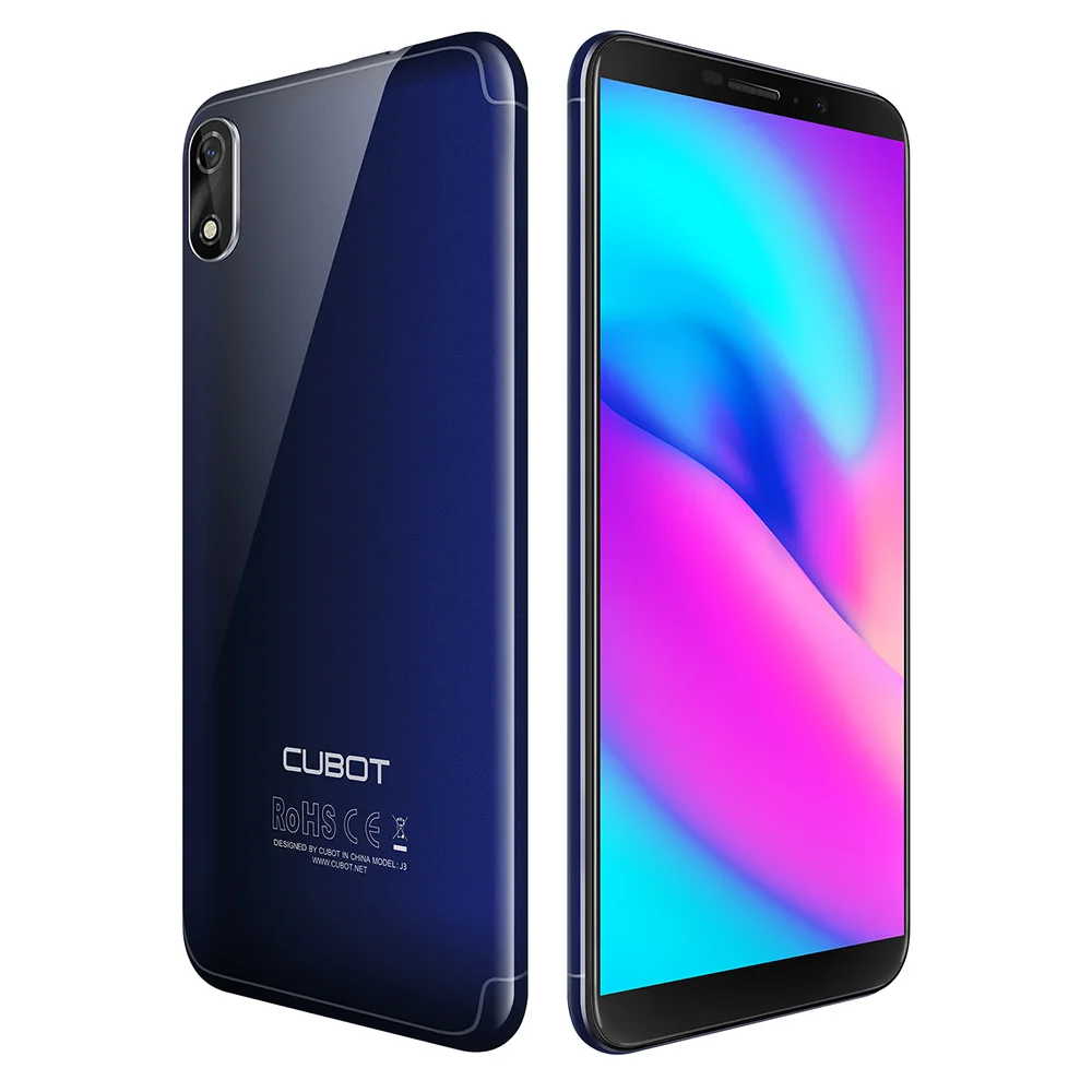 Cubot J3 смартфон 3G 5 0 ''ГЛОНАСС Экран Android GO MT6580 сзади Камера 4 ядра 1 ГБ + 16 8MP