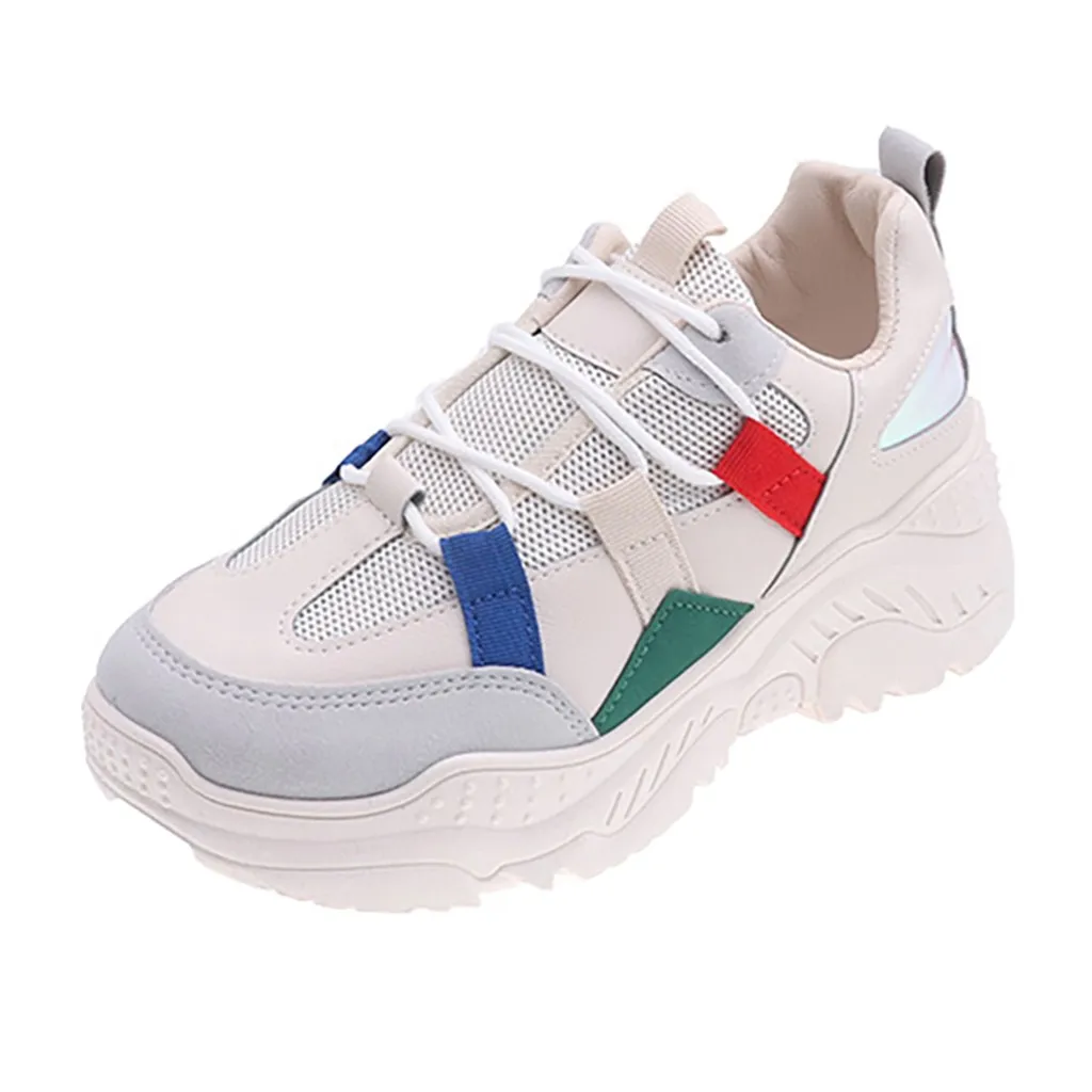 

Mix Color Increase Walking Shoes Women Platform Shoes Student Seaside Sneaker Outdoor Socks PU Cool Wedges Shoes JU10 1