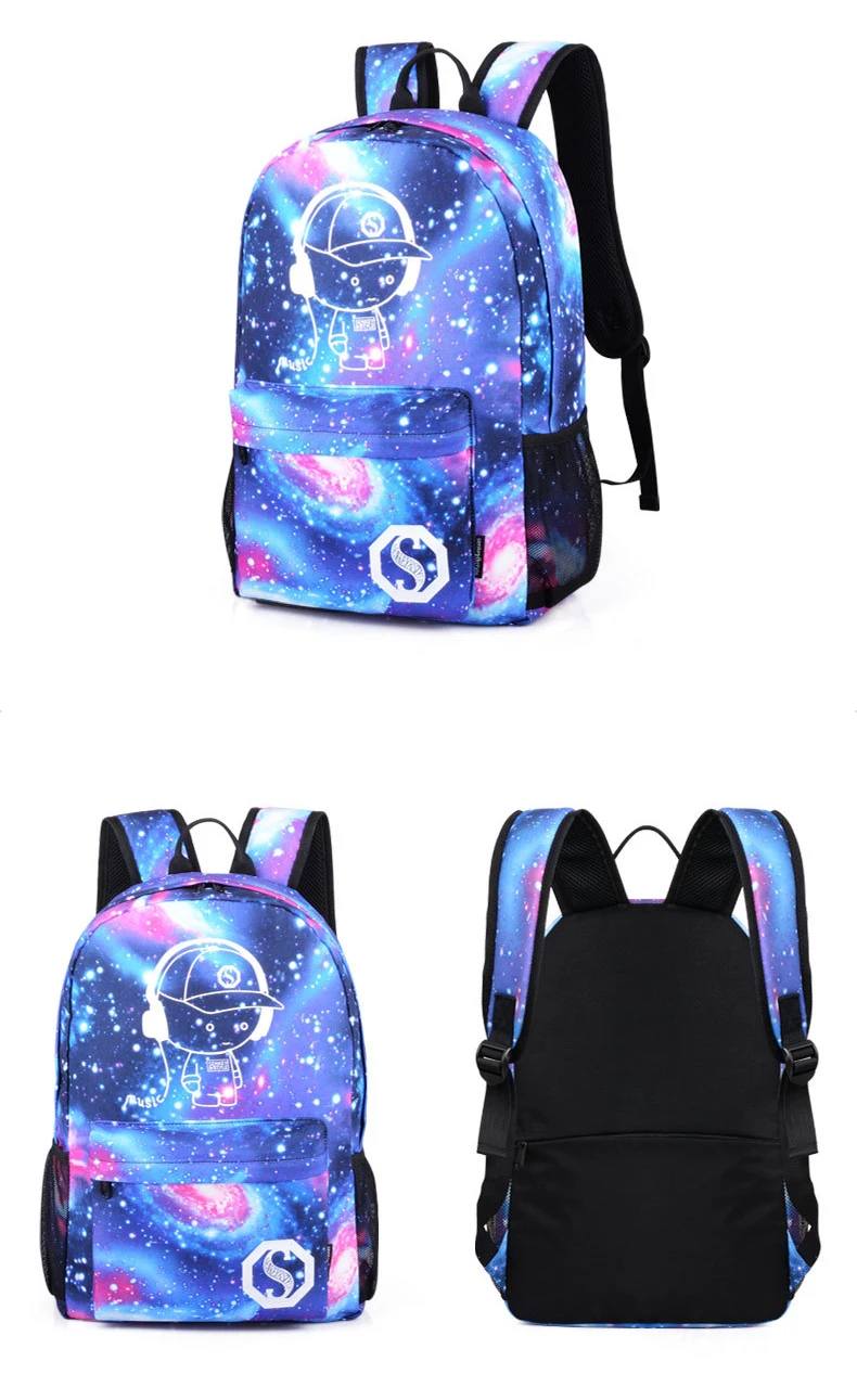 Senkey стильная новая светящаяся школьная сумка унисекс для подростков, рюкзак для книг, школьная сумка, Студенческая сумка для книг для мальчиков и девочек