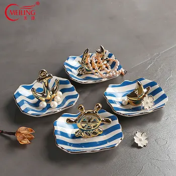 

Personalized Crab Dolphins Cat Ring Dishes Holder Ceramic Jewelry Trinket Dish Small Vanity Home Decor Cute Birthday Mother Gift