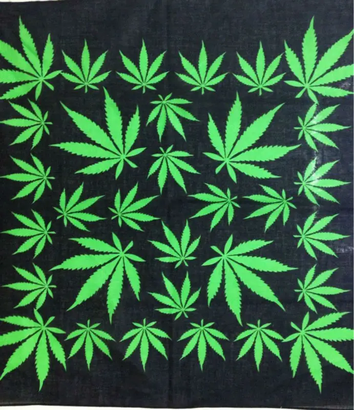 FOXMOTHER Hip Hop Punk Cotton Reggae Jamaica Green Weed Leaf Bandana Headwear For Mens - Цвет: A