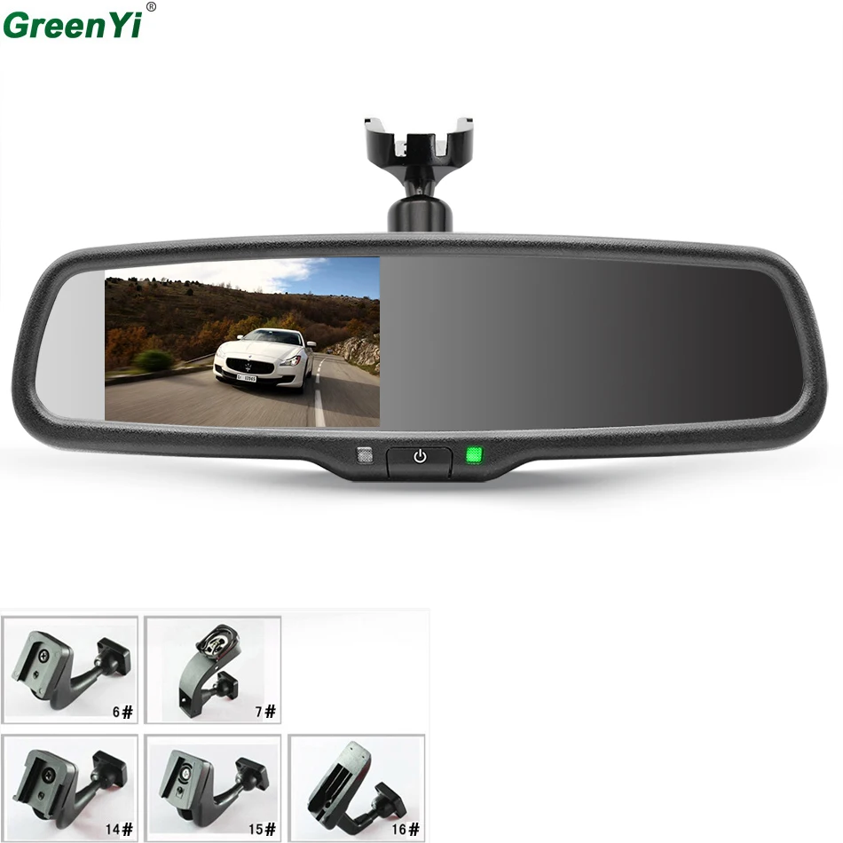 

GreenYi 4.3" LCD OEM Car Rearview Mirror Monitor Parking And Reverse Assist With LED Night Vision Rear View Back Up Car Camera