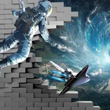 Customized large-scale 3d three-dimensional space space galaxy astronaut murals background wall