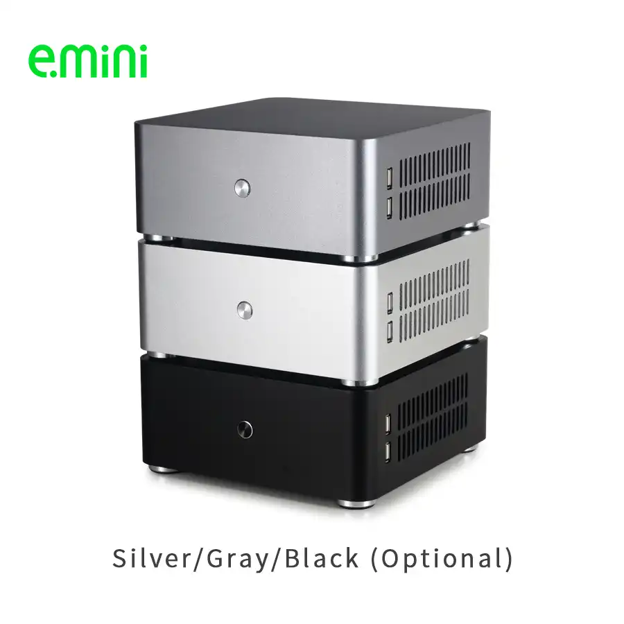 Realan aluminum mini itx desktop pc case E i7 with power supply, CD ROM