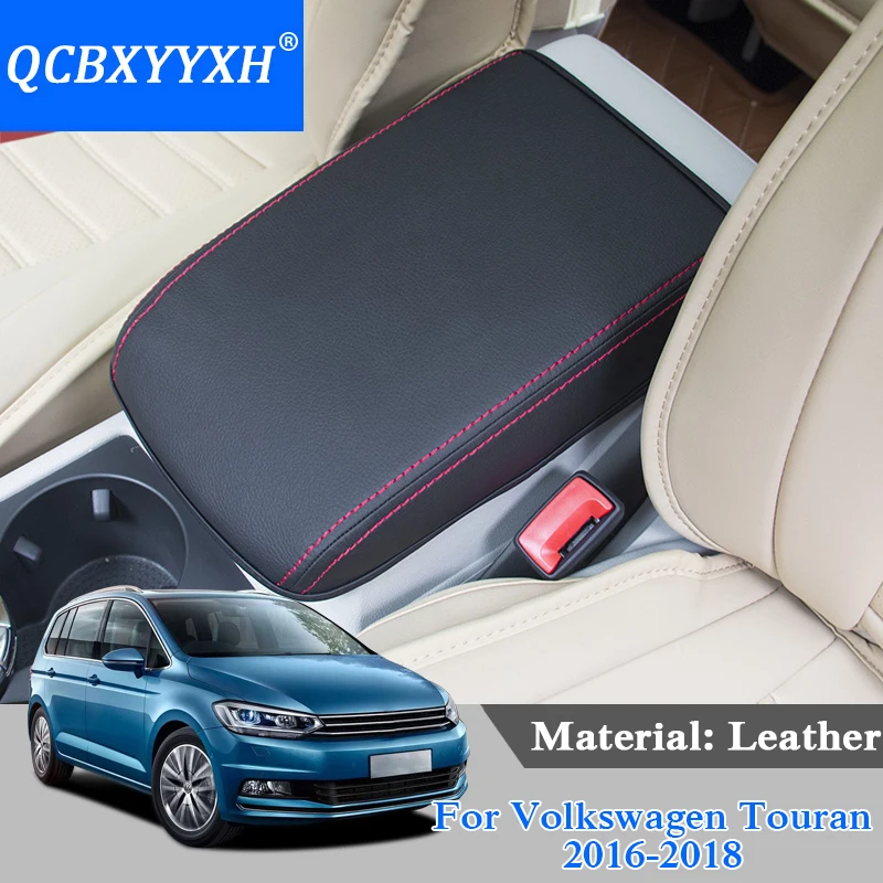 QCBXYYXH Car Styling Leather Car Armrests Cover For VW Touran 2016 2018