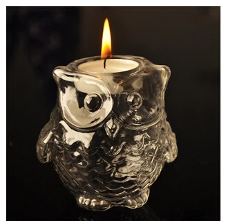 

Creative European Owl Candlestick Glass Candlestick Candlelight Transparent Dinner The Adornment That Occupy The Home LIGL