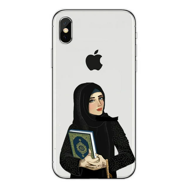 Мусульманский Исламский женский прозрачный жесткий pc чехол для телефона для apple iPhone 8 7 6 6S Plus X XS MAX XR 10 5 5S SE чехол - Цвет: Hard PC Muslim girl