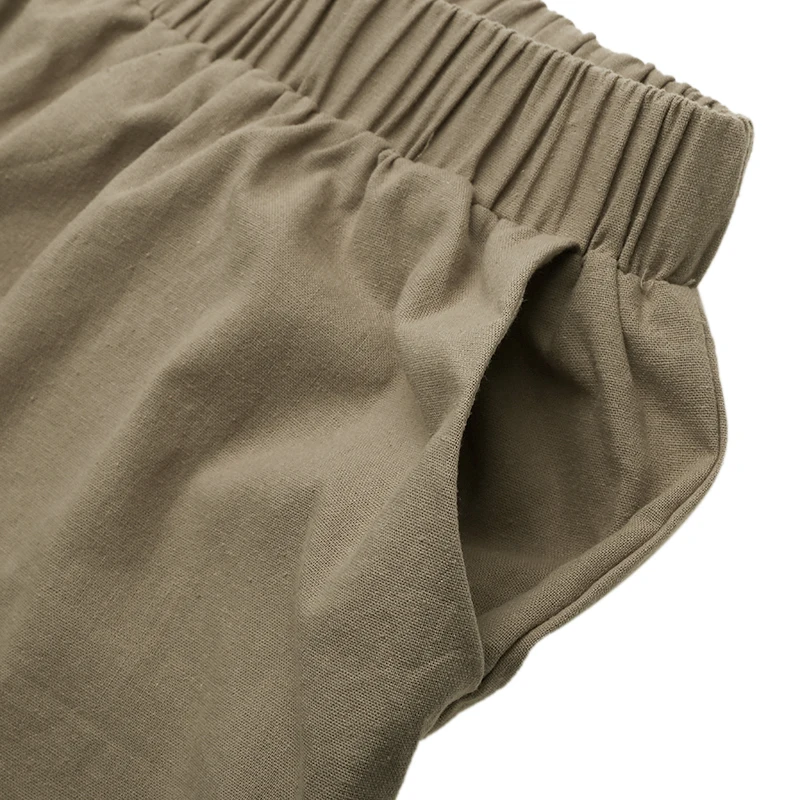S-5XL Women Fashion Loose Long Pants Cotton Linen Solid Wide Leg Pants With Pockets Ladies Casual Summer Autumn Baggy Trousers