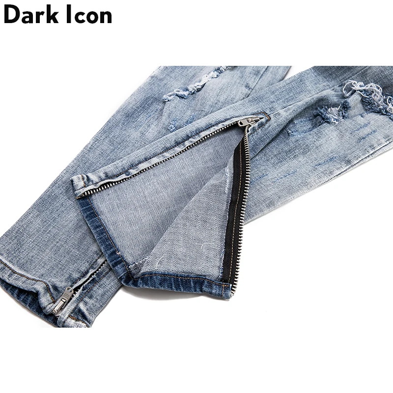 Мужские джинсы с молнией на щиколотке Dark Icon новинка 2019 модные уличные обычные